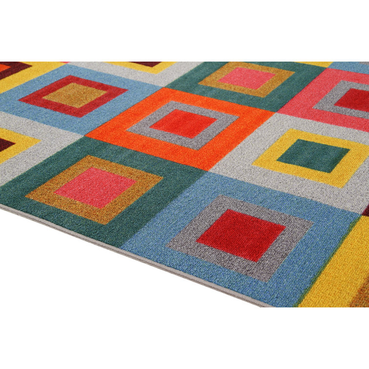 Ebern Designs Dejahnique Red/Blue/Green/Yellow Area Rug Wayfair.co.uk